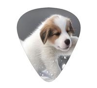 Puppy playing in the snow 12 Pack Guitar Picks Plectrums,4 pieces in each of 3 sizes, Suitable for a wide range of stringed instruments