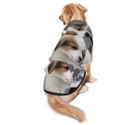 Puppy Playing in The Snow Dog Hoodie for Medium and Large Dogs â€“ Soft Polyester Pet Clothes, Suitable for All Seasons