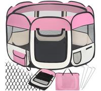 Tectake Dog Pen Pop-up Made of Polyester - Pink, Pink