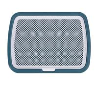 Puppy Potty Training Tray, Dog Pee Pad Holder with Detachable Washable Mesh Grate, Low - Entry Design for Small Breed Dogs, Prevents Spills and Keeps Paws Clean (Blue)