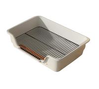 Puppy Potty Tray, Indoor Dog Pee Pad Pot, Dogs Toilet Tray with Removable Mesh, PuppyTraining Toilet for Medium, Protection Wall Every Side(White,42.5cm)