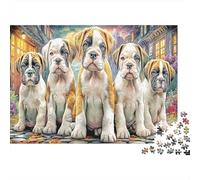Puppy Row Jigsaw Puzzle 1000 Piece | Sustainable Recycled Paper Three Puppies in A Line for Adults & Teens Gift 52x38cm/1000pcs