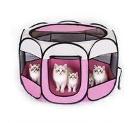 Puppy Run Dog Gate 74 x 74 x 43 cm Foldable - Playpen for Puppies & Small Dogs - Dog Enclosure for Home, Outdoor - XXL Dog Run with Door - Robust Metal Cage for Puppy Box