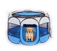 Puppy Run Dog Gate 74 x 74 x 43 cm Foldable - Playpen for Puppies & Small Dogs - Dog Enclosure for Home, Outdoor - XXL Dog Run with Door - Robust Metal Cage for Puppy Box