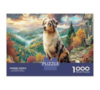 Puppy Running 1000Pieces JigsawPuzzlesAustralian Shepherd Mountain ForAdults Challenging Brainteasing Age12+byth EducationalGame Uncover The Puzzle 70x50cm/1000pcs