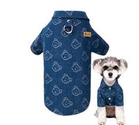 Puppy Shirt Soft Warm Comfortable Cute Denim Dog Shirt Puppy Pet Clothes | Clothes for Dogs Small Home Pets Travel All Season Pomeranian Pet Apparel Home Pets