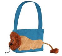 Puppy Sling Carrier Cat Carrier Tote Bag Lion-Shaped Pet Canvas-Shoulder Bag Portable Breathable Puppy Carrier Sling for Cat Dog Small Pets Outdoor Travel Lake Blue