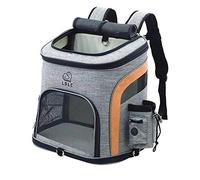 Puppy Sling,Cat Sling Dog Bag Breathable Dog Backpack Large Capacity Cat Carrying Bag Portable Outdoor Travel Pet Carrier L(GreyOrange)