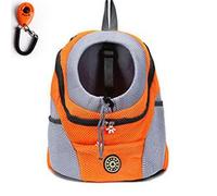 Puppy Sling,Cat Sling Double Shoulder Dog Carrier Backpack With Pet Clicker Outdoor Breathable Dog Bag Front Mesh For Travel For Kitty Puppy(Orange,XL)