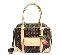 Puppy Sling,Cat Sling Hands Free Shoulder Pet Pouch Tote Comfort Pet Dog Carrier Outdoor Travel Handbag Mesh Faux Leather Single Shoulder Bag(Brown,M)
