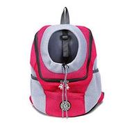 Puppy Sling,Cat Sling Out Double Shoulder Portable Travel Backpack Outdoor Pet Dog Carrier Bag Pet Dog Front Bag Mesh Backpack Head(Red,36x45x21 cm)