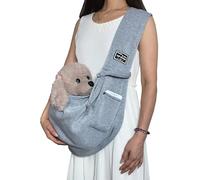 Puppy Sling, Cat Sling Outdoor Pet Bag Dog Bag Breathable Cat Carrier Travel Handbag Pouch Single Shoulder Carrier Kitten Front Cover Puppy(Grey)