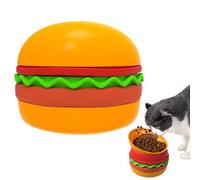 Puppy Slow Feeder Bowl, Hamburger Design Dog Bowls Medium Sized Dog, Anti-Choking Interactive Bloat Stop Non Slip Treat Dispenser for Pet Enrichment Chewers Licking Eating Training