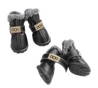 Puppy Snow Boots - Dog Winter Shoes, 4pcs Warm Foot Protector Skid Proof Waterproof Plush Plush Plush Booties Hiking Walking Outdoor Rain Snow Cold Pet Footwear