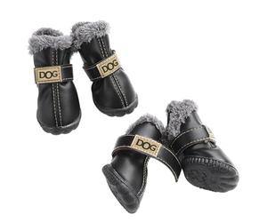 Puppy Snow Boots - Dog Winter Shoes, 4pcs Warm Foot Protector Skid Proof Waterproof Plush Plush Plush Booties Hiking Walking Outdoor Rain Snow Cold Pet Footwear