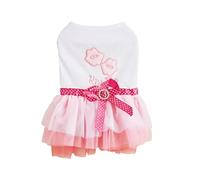 Puppy Summer Dress Dog Cat Lace Skirt Pet Clothing Chihuahua Stripe Skirt Cat Princess Apparel Cute Puppy Clothe Dog Accessories(Red,M)