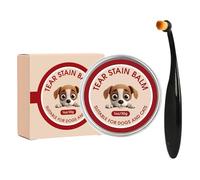 Puppy Tear Stain Remover - Gentle Discolouration Balm Professional Grooming Finish | 40g Net Content Application Brush | Botanical Oil Wax Blend | Home Care Dog Salons Pet Hygiene
