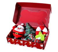 Puppy Teething Toy, Dog Christmas Toy, Dog Christmas Toys Set | Santa Squeaky Plush Toy, Interactive Teething Toy For Home, Cham