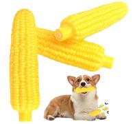Puppy Teething Toy Set - Corn Shaped Squeak Chews, Interactive Brush, Robust Playtime Companion | Three Piece Training Play Toys For Small Medium Dogs Supporting Teeth Cleaning Fun