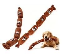 Puppy Teething Toys Squeaky Realistic Sausage Shape Soft Plush Interactive Dog Chewing Toy for Indoor Home Outdoor Patio Yard (2pcs)