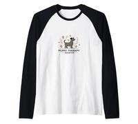Puppy Therapy Session: Pawsitive Healing Raglan Baseball Tee, Men, Black/White, L