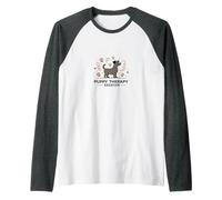 Puppy Therapy Session: Pawsitive Healing Raglan Baseball Tee, Men, Dark Heather/White, XL
