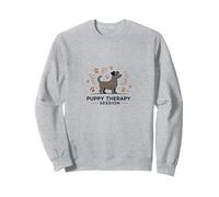 Puppy Therapy Session: Pawsitive Healing Sweatshirt, Adult Unisex, Heather Grey, XL