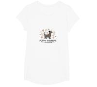Puppy Therapy Session: Pawsitive Healing T-Shirt, Girls, White, Medium