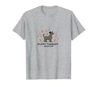 Puppy Therapy Session: Pawsitive Healing T-Shirt, Men, Heather Grey, 4XL