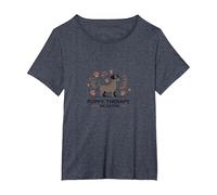 Puppy Therapy Session: Pawsitive Healing T-Shirt, Women's Plus, Heather Blue, 1X