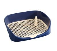 Puppy Toilet, Raise The Fence Pet Toilets, Mesh Training Tray with Removable Grille, Dog Litter Box for Small Medium Dogs Durable and Pet Safe(Blue,48cm)