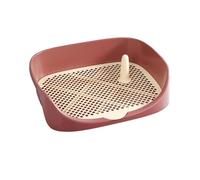 Puppy Toilet, Raise The Fence Pet Toilets, Mesh Training Tray with Removable Grille, Dog Litter Box for Small Medium Dogs Durable and Pet Safe(Red,48cm)