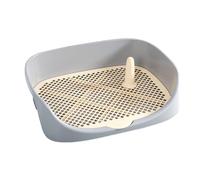Puppy Toilet, Raise The Fence Pet Toilets, Mesh Training Tray with Removable Grille, Dog Litter Box for Small Medium Dogs Durable and Pet Safe(Grey,48cm)