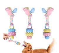 Puppy Toys for Teething Dog Teeth Cleaning Ball Rope Puppy Teether Reusable | 3pcs Reusable Interactive Teeth Cleaning Rope Ball Training Dog Chew Toy for 2 To 8 Months Dogs Indoor Or Outdoor Pupp