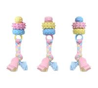 Puppy Toys for Teething Reusable Interactive Teeth Cleaning Rope Ball | 3pcs Reusable Interactive Teeth Cleaning Rope Ball Training Dog Chew Toy for 2 To 8 Months Dogs Indoor Or Outdoor P
