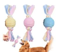 Puppy Toys for Teething Reusable Interactive Teeth Cleaning Rope Ball | 3pcs Training Cleaning Teeth Relieving Boredom Stress 2-8 Months Dogs
