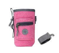 Puppy Training Bag, Large Capacity Dog Snack Container with Built-in Poop Bag Dispenser, 17 x 13 x 10 cm Pet Treat Pouch with Adjustable Strap for Walking and Outdoor, Gray, Pink, Blue, pink, Se