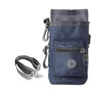 Puppy Training Bag, Large Capacity Dog Snack Container with Built-in Poop Bag Dispenser, 17 x 13 x 10 cm Pet Treat Pouch with Adjustable Strap for Walking and Outdoor, Gray, Pink, Blue, blue, Se