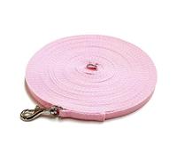 Puppy Training Lead Small Dog Recall Obedience Training Leash 20ft (6m) in 13mm Strong Webbing in (Baby Pink)