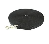 Puppy Training Lead Small Dog Recall Obedience Training Leash 20ft (6m) in 13mm Strong Webbing in (Black)