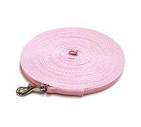 Puppy Training Lead Small Dog Recall Obedience Training Leash 30ft (9m) in 13mm Strong Webbing in (Baby Pink)