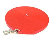 Puppy Training Lead Small Dog Recall Obedience Training Leash 30ft (9m) in 13mm Strong Webbing in (Red)