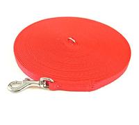 Puppy Training Lead Small Dog Recall Obedience Training Leash 50ft (15m) in 13mm Strong Webbing in (Red)