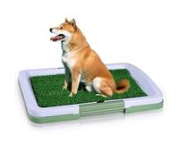 Puppy Training Pad Indoor, Dog Toilet,Portable Puppy Pad with Artificial Grass, Grid Panel, Tray (46 * 34 * 5.5)