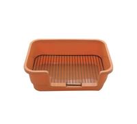 Puppy Training Potty Tray, Dog Litter Box Low Entry, Mesh Dogs Toilets with High Walls, Indoor Outdoor Square Pot Pott for Balcony Apartment Raised Sides(Orange)