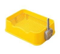 Puppy Training Trays, Stylish Indoor Dog Potty, Mesh Dogs Toilets with High Side and Scoop, Training Toilet for Small Medium High Polish Finish(Yellow)
