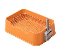 Puppy Training Trays, Stylish Indoor Dog Potty, Mesh Dogs Toilets with High Side and Scoop, Training Toilet for Small Medium High Polish Finish(Orange)