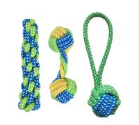 Puppy Tug Toy - 3X Dog Rope Set, Chew Play, Tug Of War, Interactive Fun | Puppy Tug Rope for Interactive Play | Cotton Blend, Knotted Ends, Flexible Grip, Pulling Games, Indoor Outdoor Use