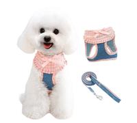 Puppy Vest Harness Without Pull Training Adjustable Fit Easy Walking Reflective Stripe Harness and Leash Set