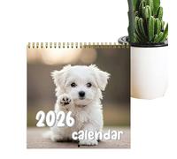 Puppy Wall Calendar 2026 - Monthly Planner with Large Writing Grid | Cute Dog Photo Organizer for Family, Office, Classroom, Fitness, Events, and Holiday Planning